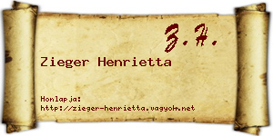 Zieger Henrietta névjegykártya