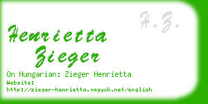 henrietta zieger business card